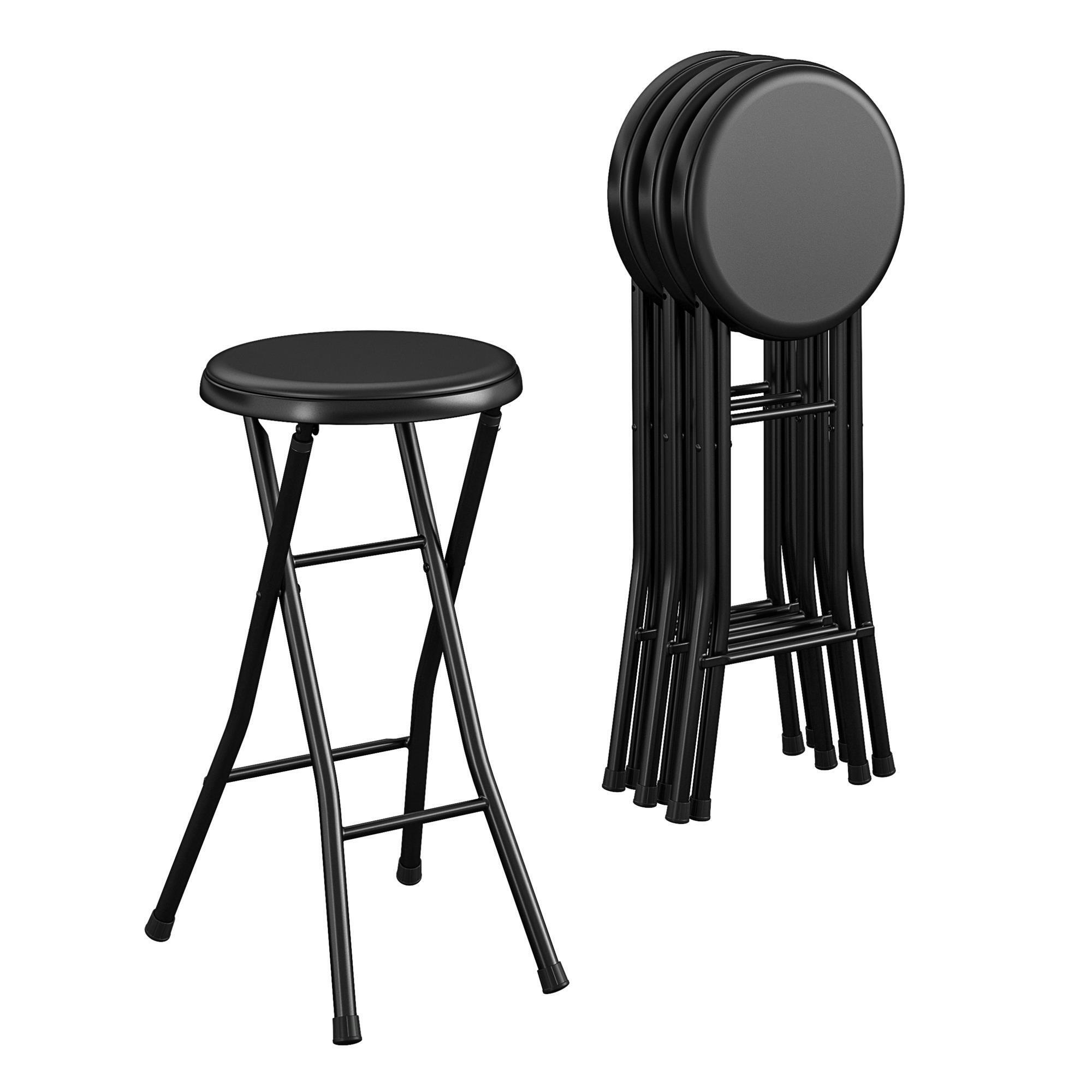 Cosco Home and Office, 24in. Vinyl Padded Folding Stool, Black, 4-Pk, Primary Color Black, Included (qty.) 4, Seating Type Folding Chair, Model# 14705BLK4E